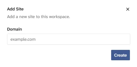 Add Site screenshot